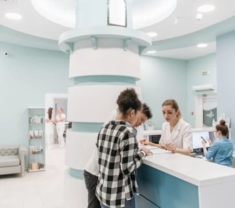 The welcoming reception area of the clinic